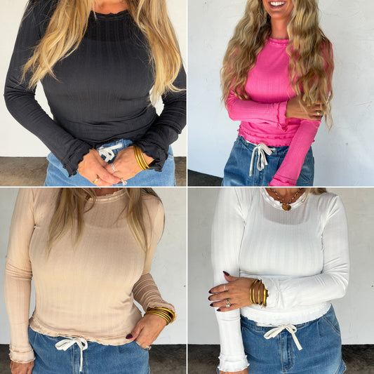 All The Frills Top — all colors tighter grid