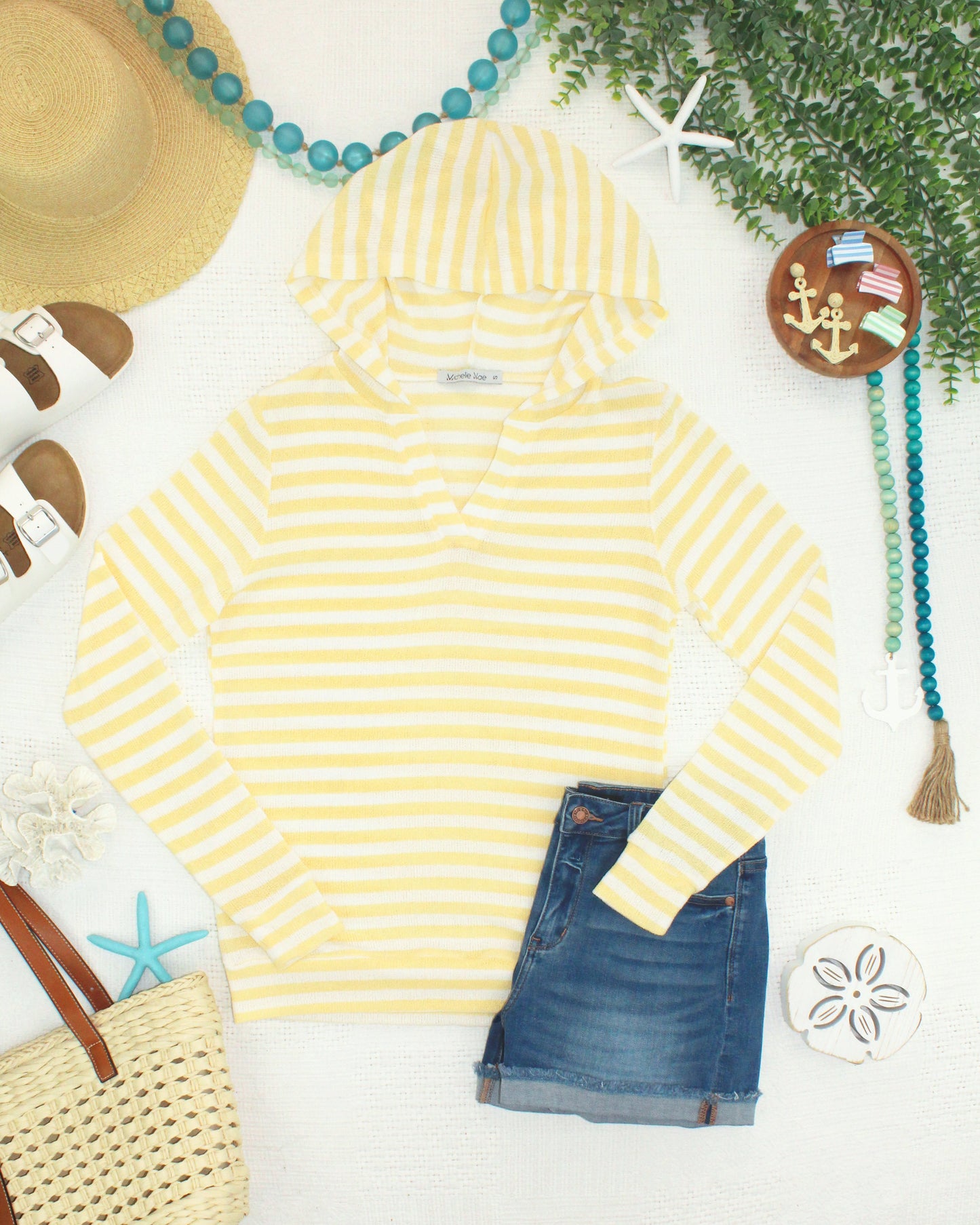 Amelia Striped Hoodie - Lemon