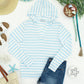 Amelia Striped Hoodie - Sky Blue