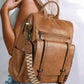 Brown PU Leather Backpack
