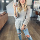 Kenna Open Knit Top in Grey
