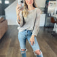 Kenna Open Knit Top in Grey