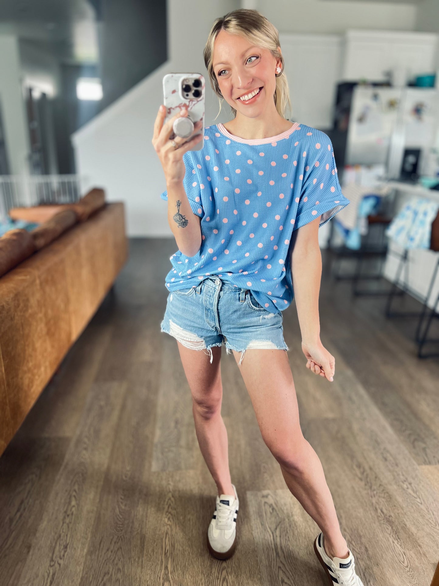 Pink Pop Polka Dot Top