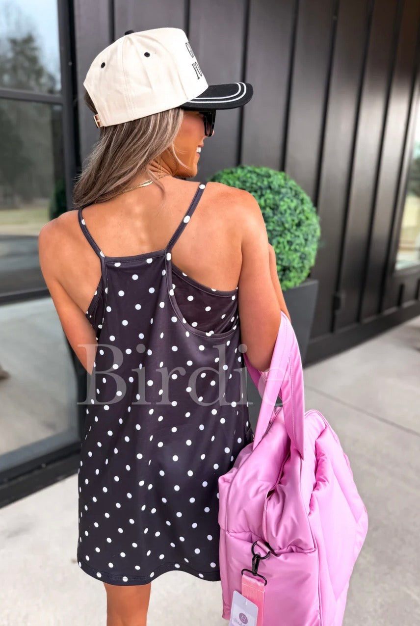 PREORDER: Active Dress w/Built in Bra in Polka Dot // eta May