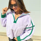 PREORDER: Bliss Cozy 1/2 Zip in Lilac & Green // eta June