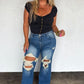 PREORDER: Signature Dark Wash Distressed Jeans // eta October