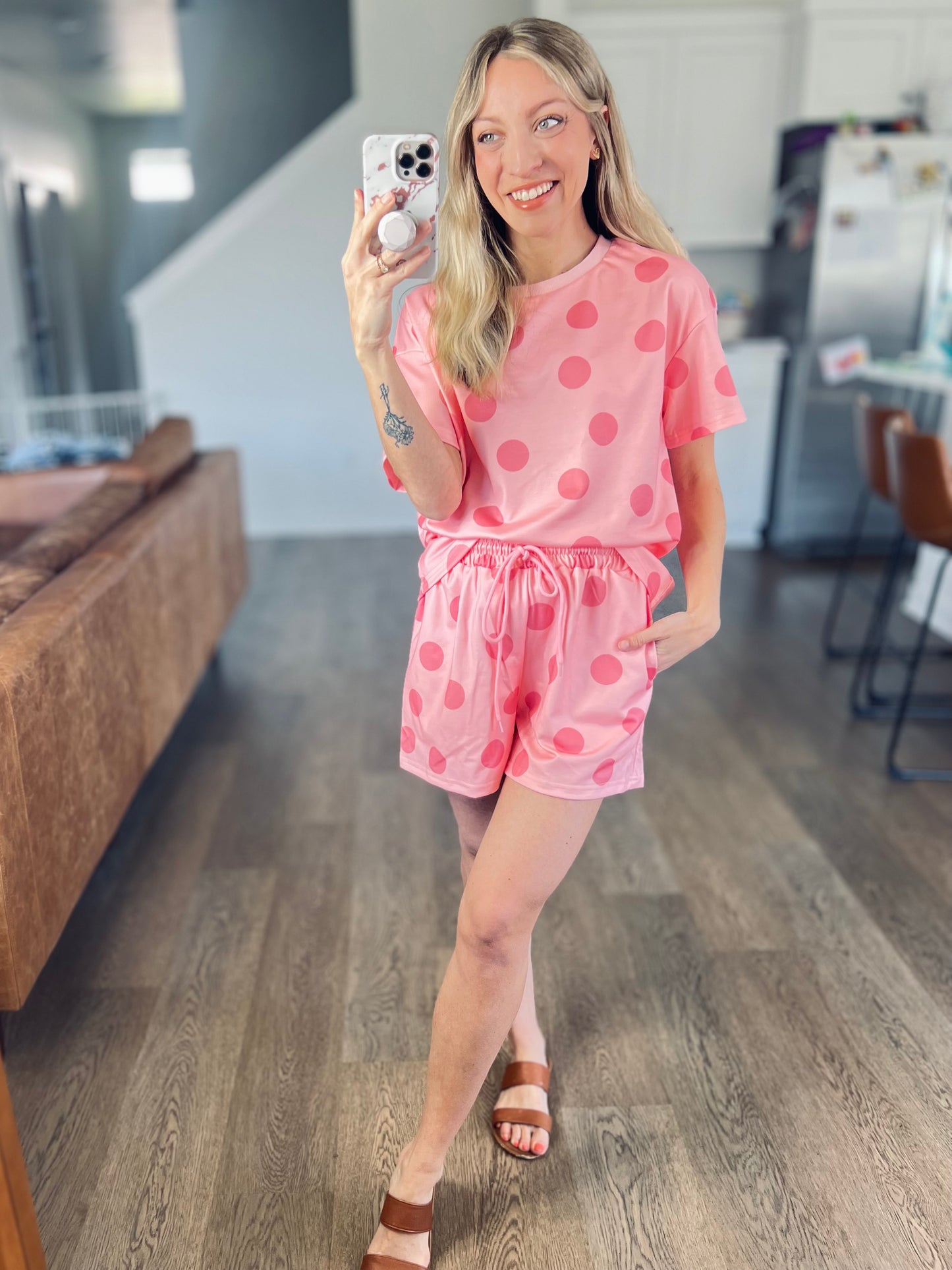 Trudy Polka Dot Set in Pink