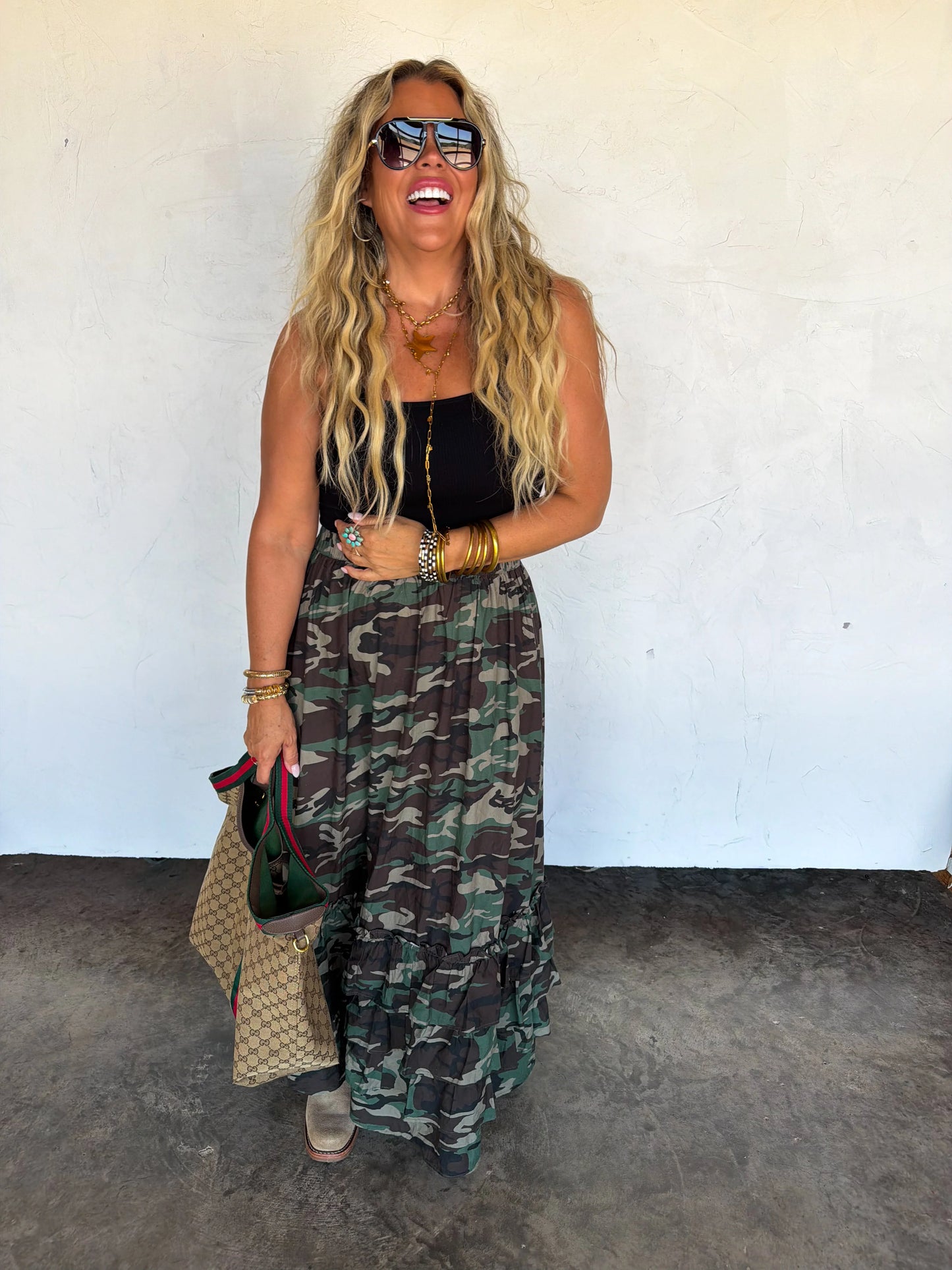 PREORDER: HIDDEN GEM CAMO MAXI SKIRT // eta November
