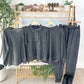 IN STOCK Lace Accent Vintage Wash Pullover - Black