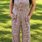 WKND DEAL // Brown Camo Twist Ribbed Wide Leg Jumpsuit // SHPS FREE TODAY