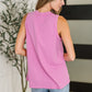 Buttoned Up Buttercup Sleeveless Top in Magenta Glow
