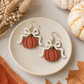 IN-STOCK // Pumpkin and Cream Bow Dangles //LIMITED STOCK