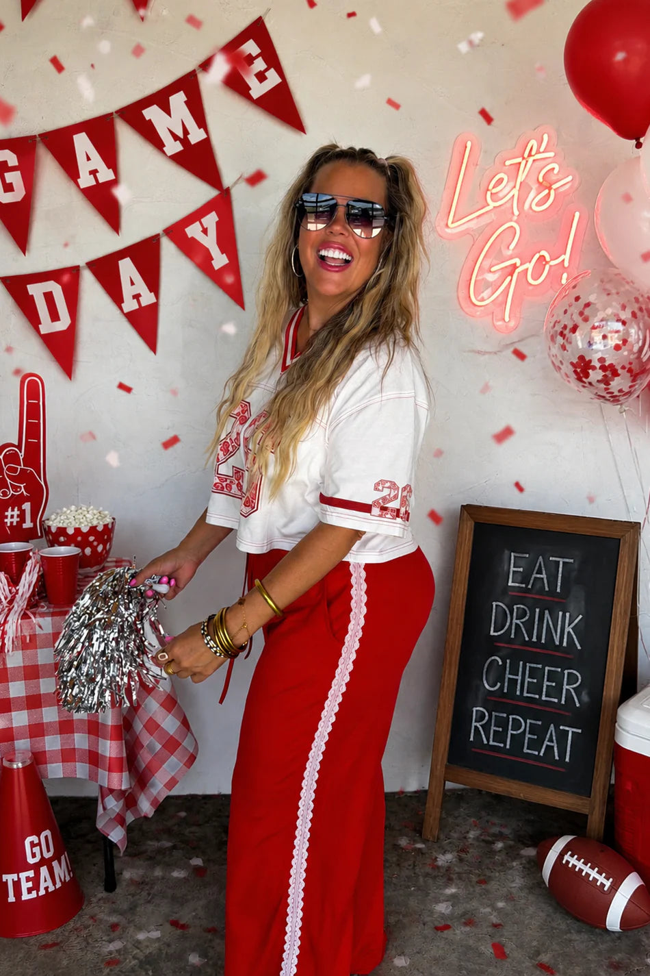 PREORDER: Rally Girl Track Pant with Lace Trim // eta September