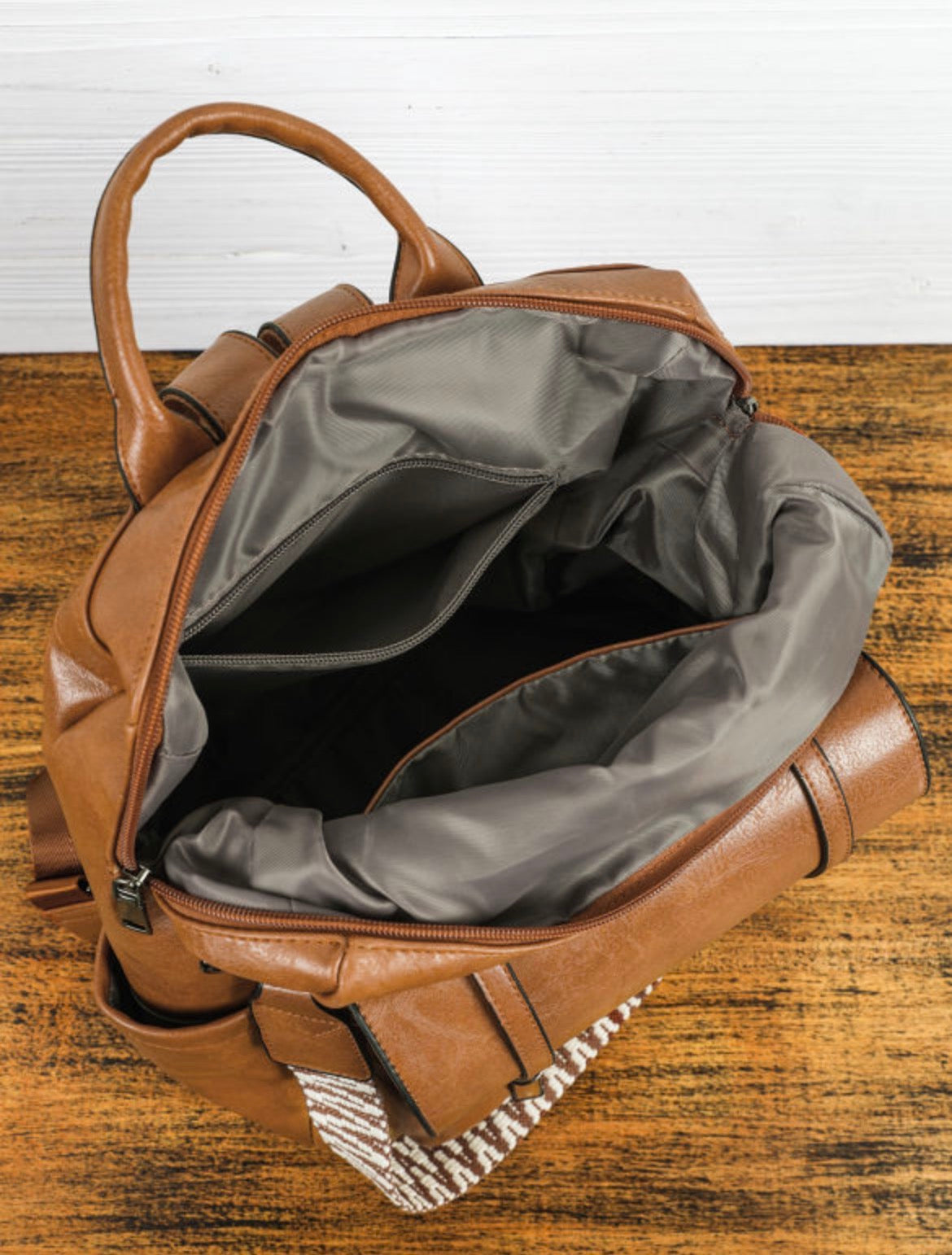 Brown PU Leather Backpack