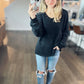 Kasen Vintage Wash Button Top