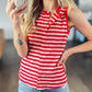 Classic Red Stripe Ribbed Tank