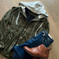 Cord Drawstring Button Up Hooded Shacket