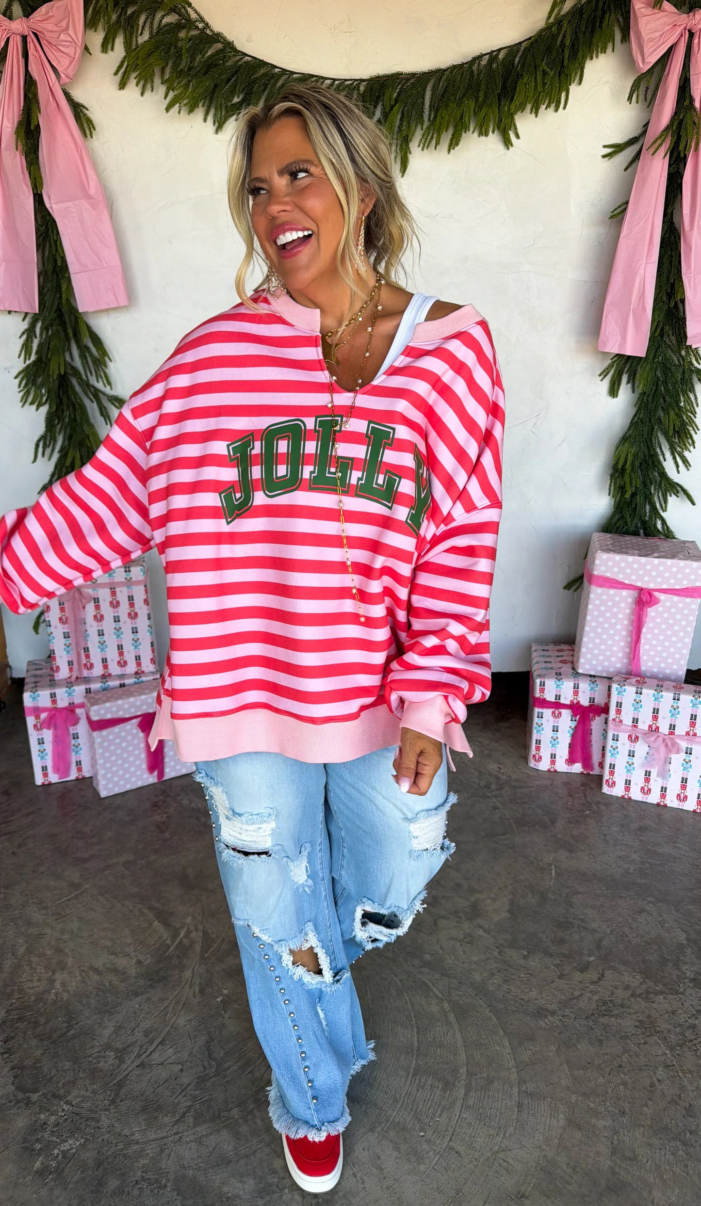 WKND DEAL//PREORDER: Jolly & Merry Oversized Pullover // ETA Oct - early Nov