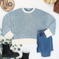 Charlotte Sweater - Teal and Ivory