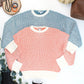 Charlotte Sweater - Teal and Ivory
