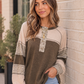 Olive You So Much Mixed Media Henley Top