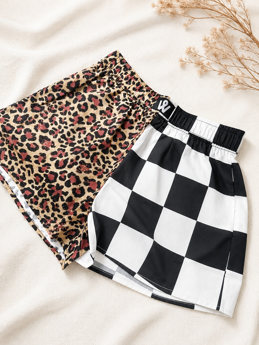 PREORDER: Leopard and Checkered Boxer Shorts // ships in 1-2 weeks // LIMITED STOCK