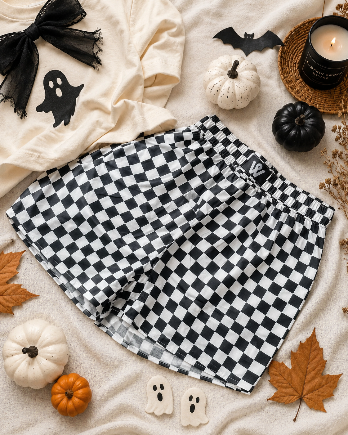 PREORDER: Black& White Checkered Boxer Shorts // ships in 1-2 weeks
