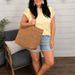 Camel Straw Open Beach Tote