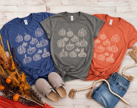 PREORDER: Hand Drawn Pumpkin Tee//ships in about 2 weeks