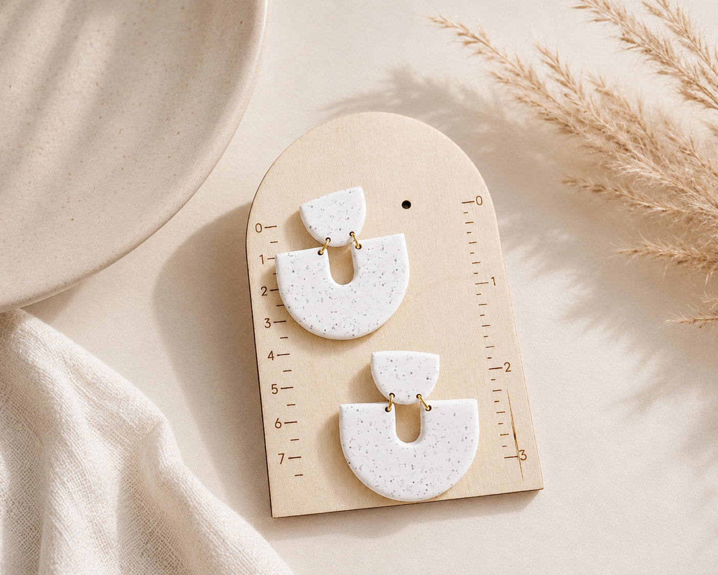 PREORDER: Seaside Arch White Clay Dangle Earrings// ships fast