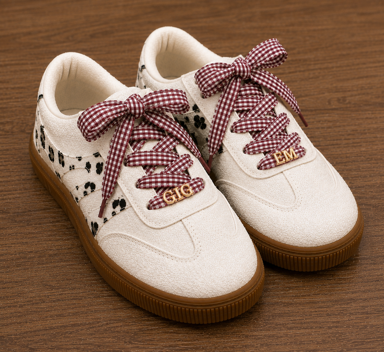 {custom} Word/Name & Color Gingham Shoe Laces / eta September