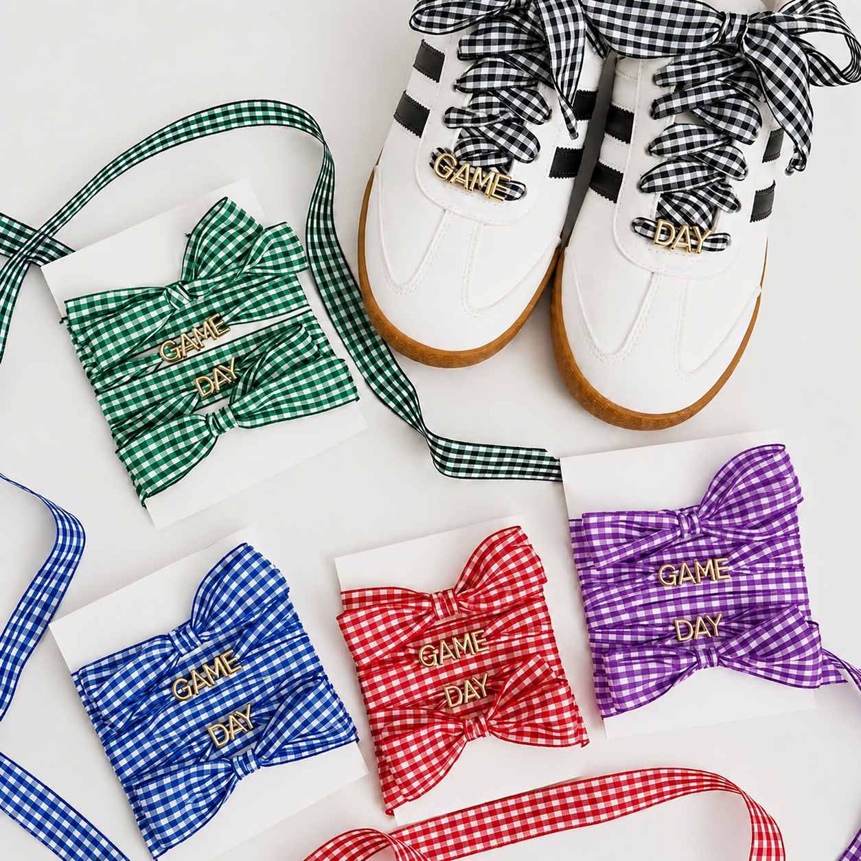 {custom} Word/Name & Color Gingham Shoe Laces / eta September