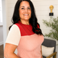 *free ship today*// Pink Rose Rib Textured Colorblock Top