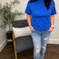 *free ship today* // True Blue Mock Neck Everyday Tee