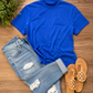*free ship today* // True Blue Mock Neck Everyday Tee