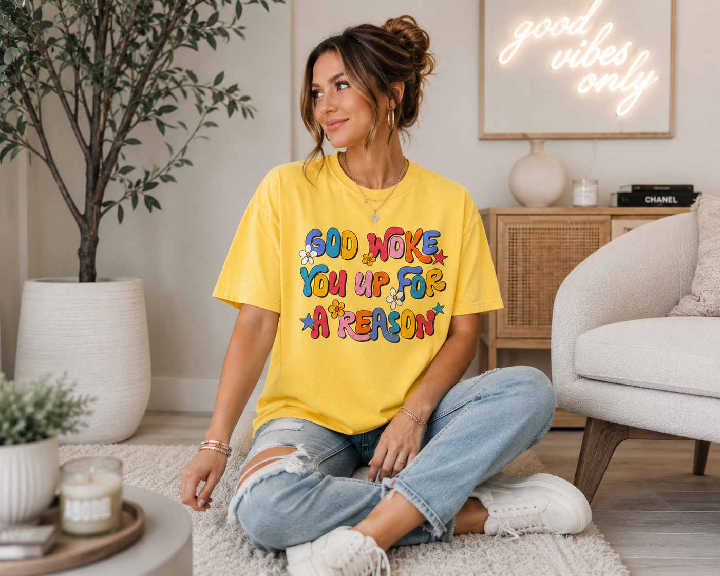 *Flash Deal* PREORDER: God Woke You Up For A Reason TEE// eta 2 weeks