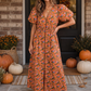 Bloom Into Fall Floral Cotton Zip Dress