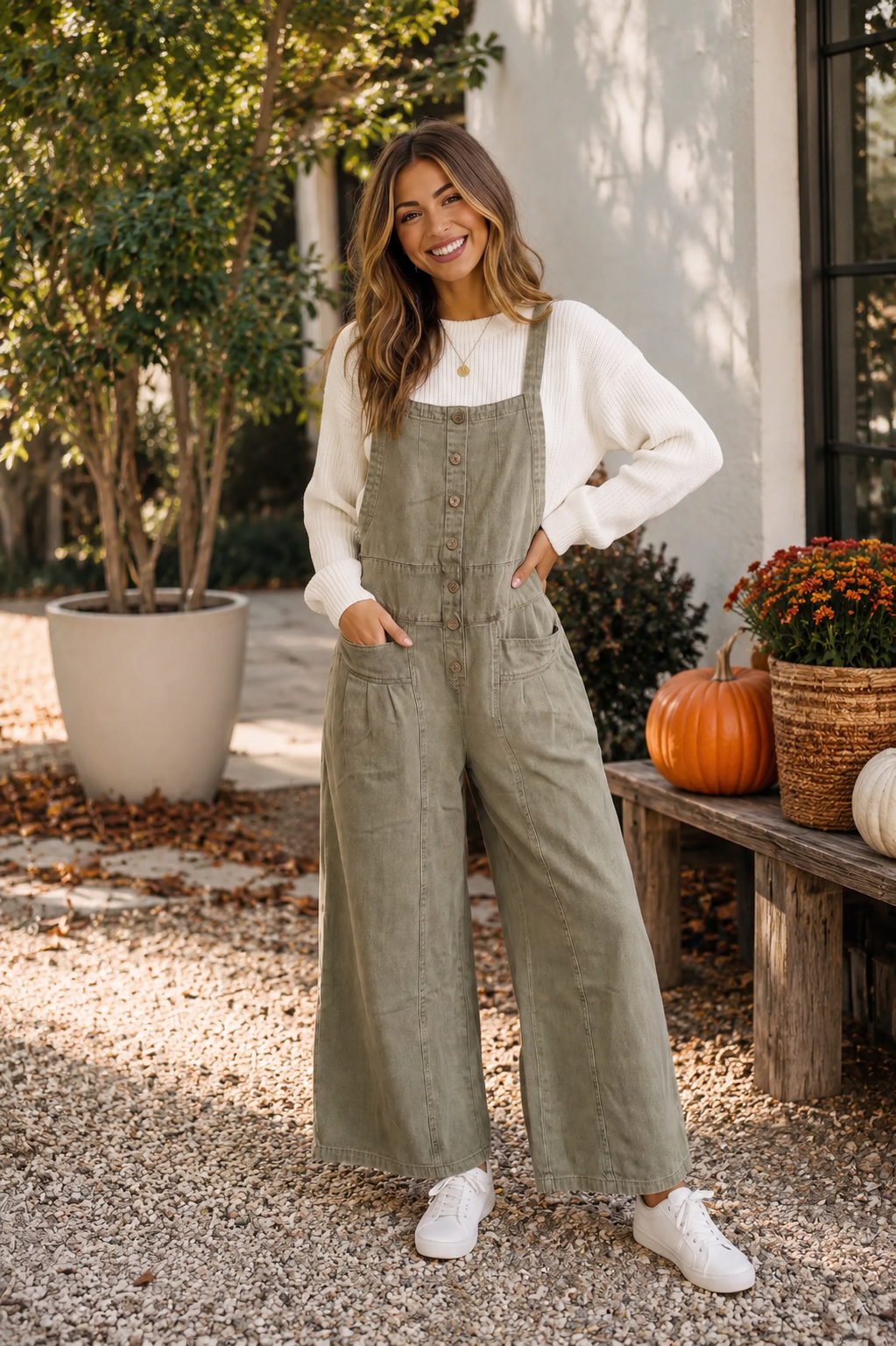 Olive You So Much Wide Leg Overall