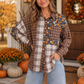Patchwork Plaid Mixed Media Button Down Shirt