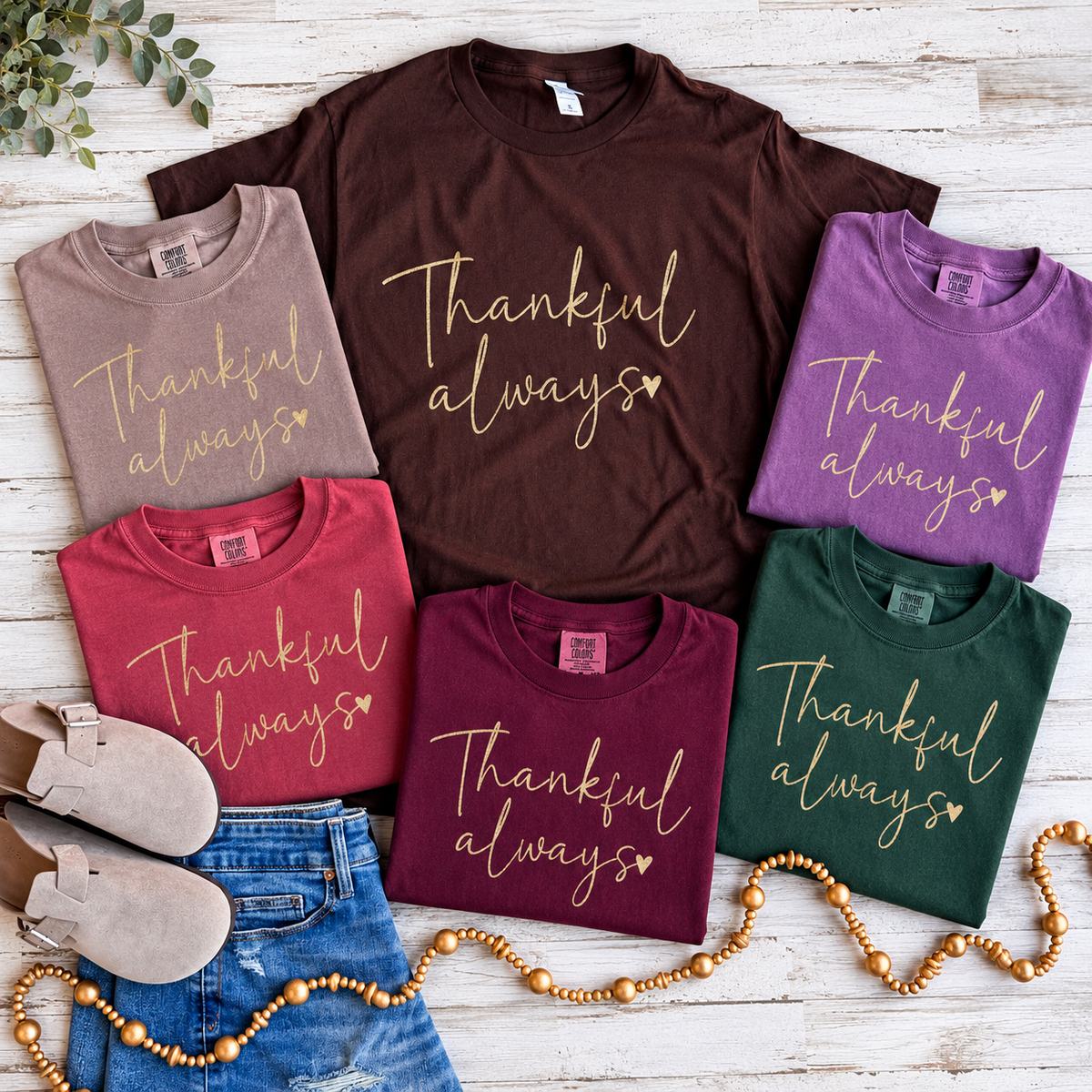 DEAL TEES // Thankful (Gold Metallic) // ships in 1-2 weeks