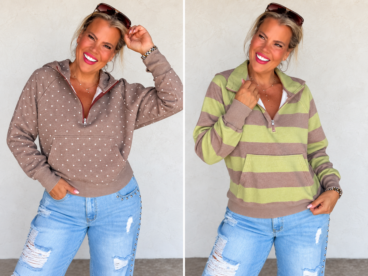 PREORDER: Polka Dot OR Stripe Weekender Hoodie // ETA Oct - early Nov
