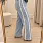 Beau Blue Lace Trim Casual Full-Length Regular Fit Jeans