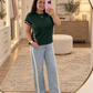 Beau Blue Lace Trim Casual Full-Length Regular Fit Jeans