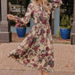 Vintage Rose Garden Floral Midi Dress