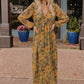 Golden Blooms Floral Maxi Dress