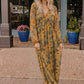 Golden Blooms Floral Maxi Dress