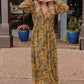 Golden Blooms Floral Maxi Dress