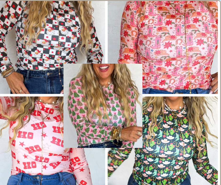 WKND DEAL//PREORDER: Merry Meshmas Tops - 5 Prints // eta Oct - early Nov