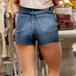 Criss-Cross Waistband Denim Shorts - Judy Blue