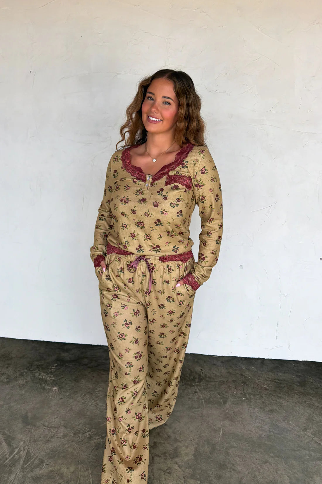 PREORDER: Floral & Lace Thermal Knit Lounge Sets // eta Sept